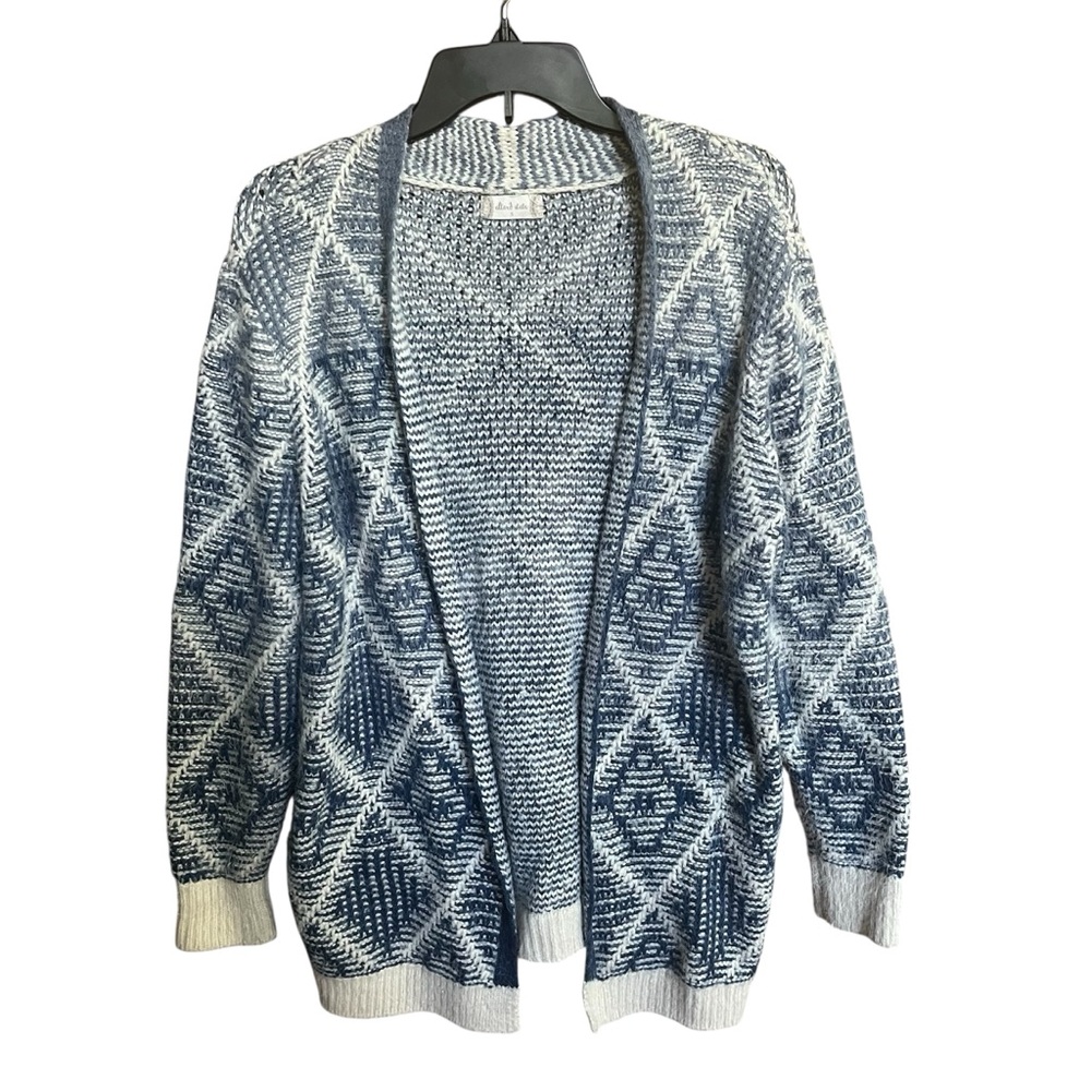 Altar’d State Women's Blue Diamond Argyle Patterned Cardigan Sweater size small